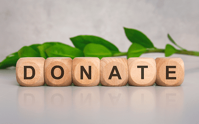 Charity message with natural elements