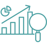 Data growth and analysis symbol