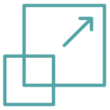 Expand icon with overlapping squares